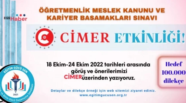 Uzman öğretmenlik sınav iptali ve ÖMK için Eğitim Gücü Sen yeni etkinlik başlattı